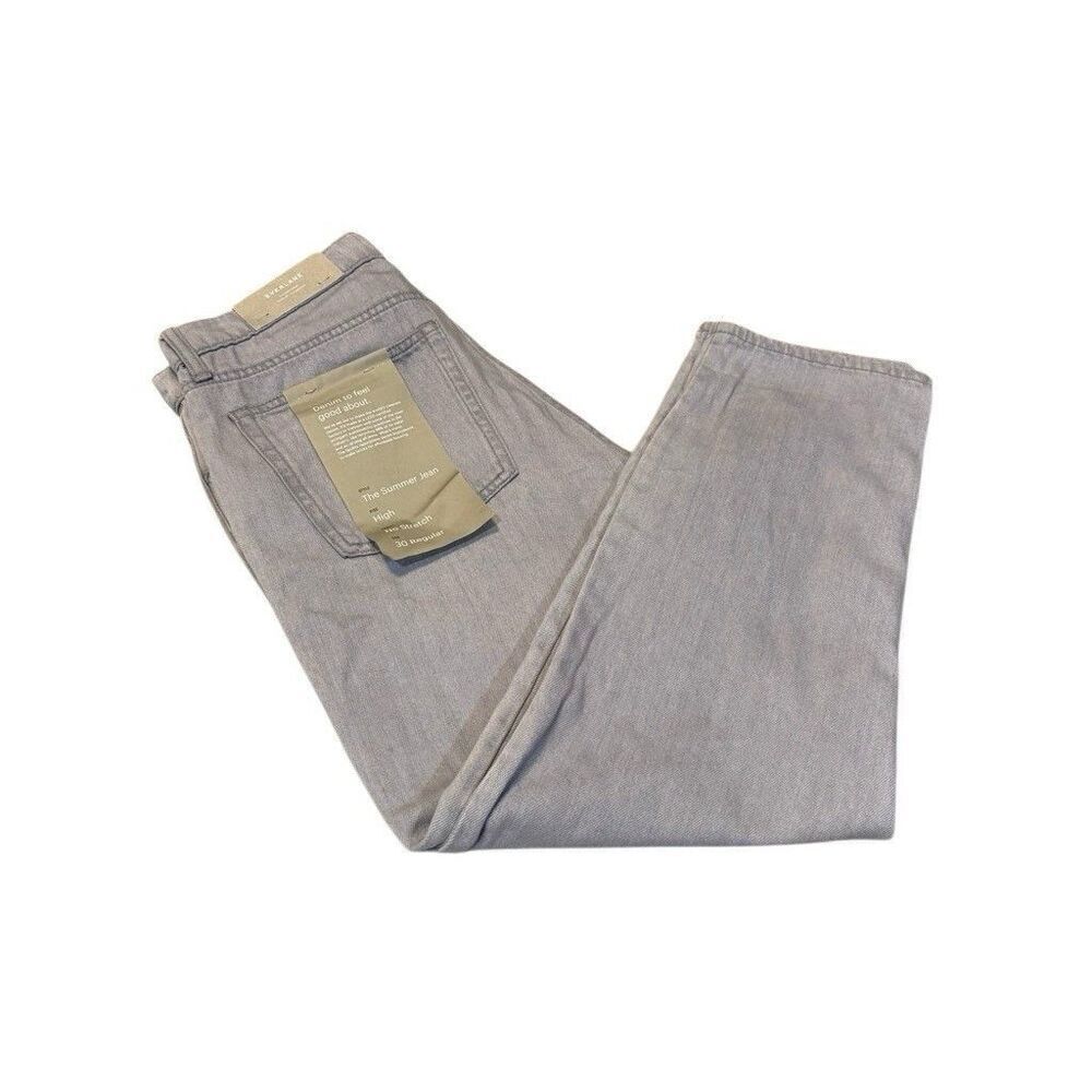 NEW Everlane The Summer Jeans Gray High-Rise Relaxed Fit Slim Lightweight Sz 30